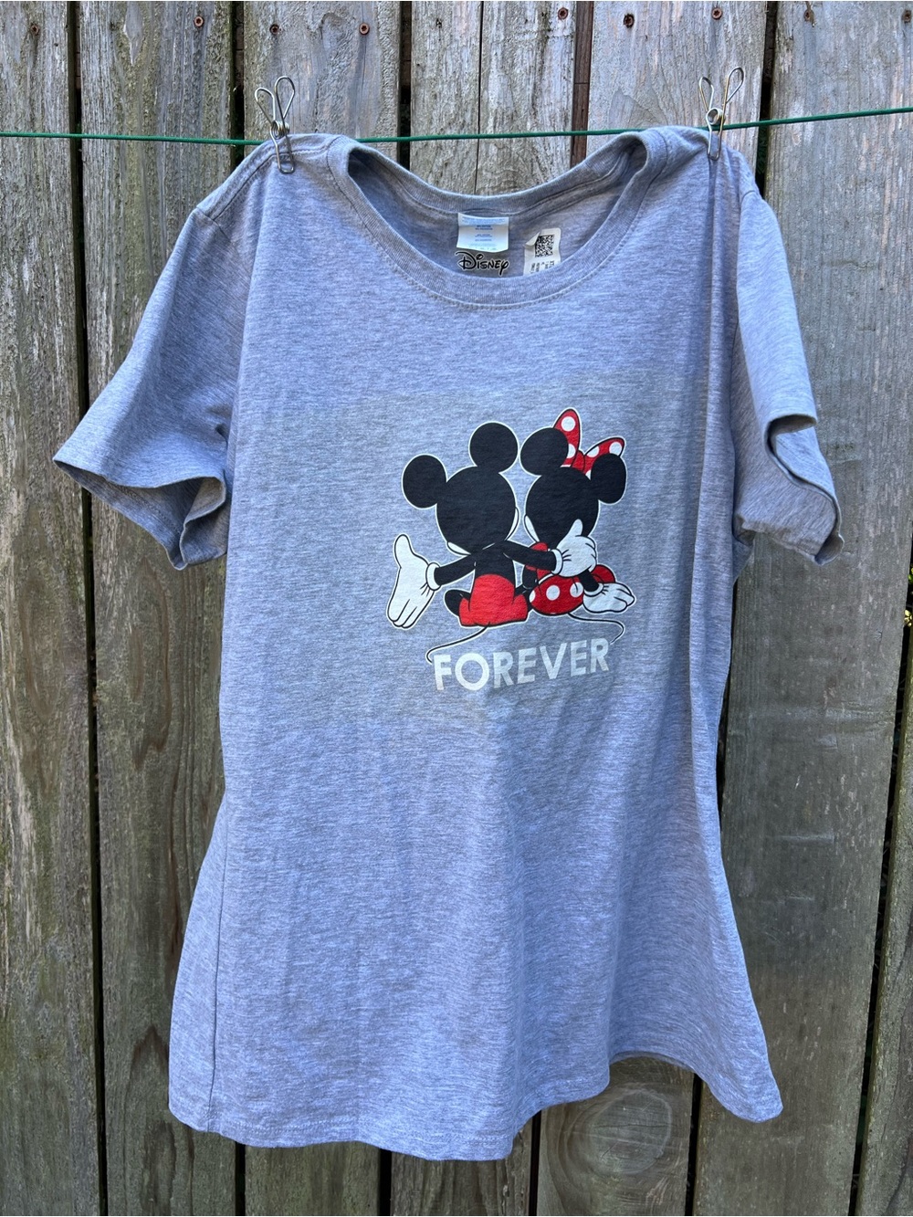 Disney Mickey and Minnie Mouse Silhouettes Forever T-Shirt Large